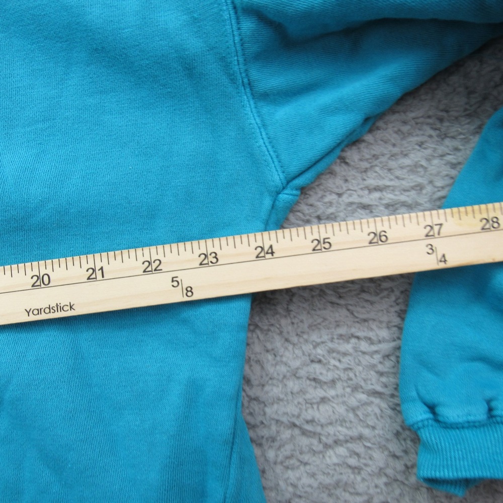 Ritz Womans Teal Blue Cotton Blend Pullover Hoodie Sweatshirt Medium - Picture 6 of 7
